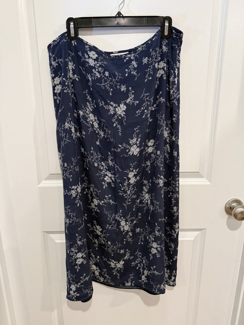 Classic Pendleton Silk Cottagecore Floral Maxi Skirt Blue Size 18